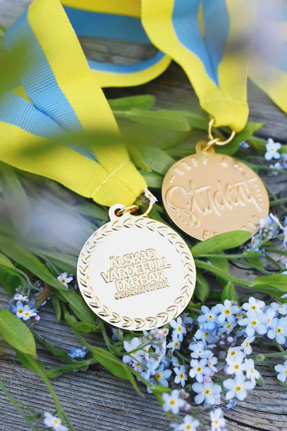 Matt medalj med Sverigeband: Älskad, värdefull, dyrbar