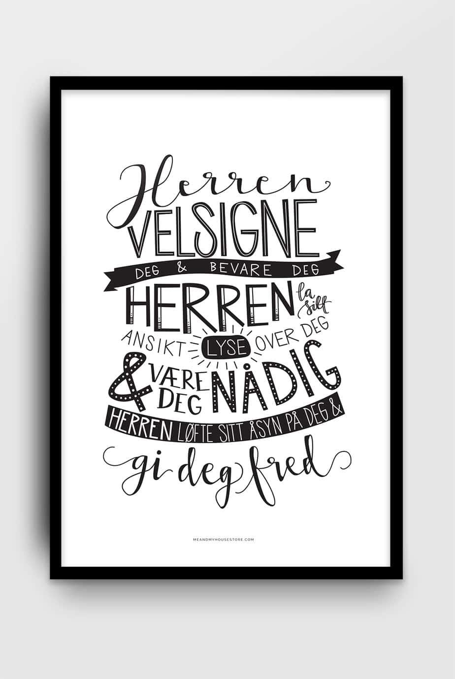 Poster på norska: Herren velsigne deg og bevare deg