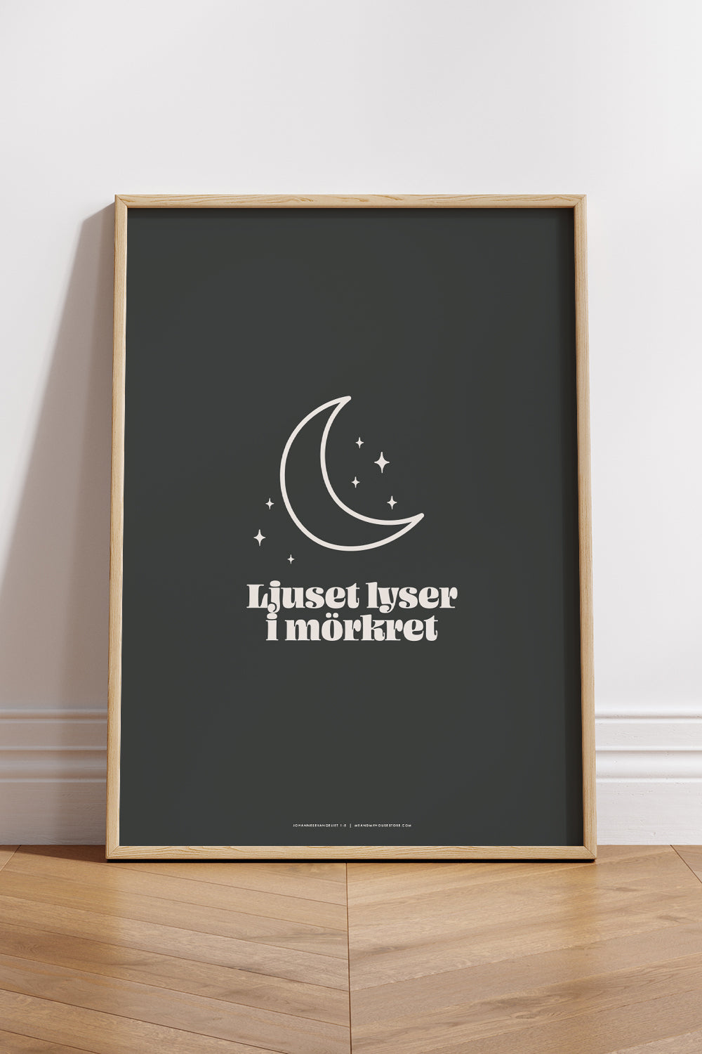 Poster med måne: Ljuset lyser i mörkret