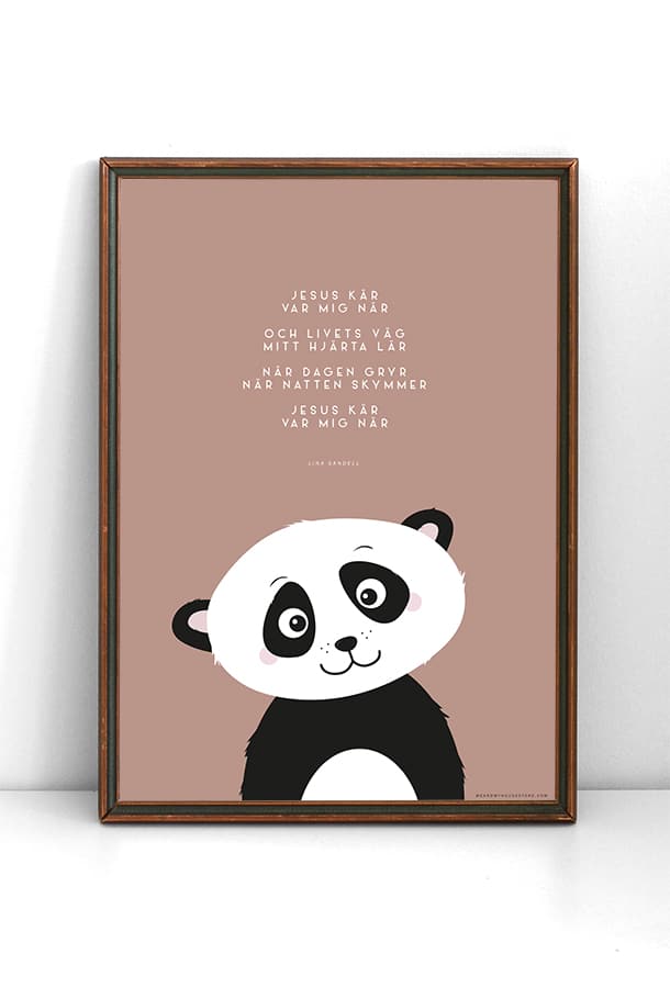 Poster med söt panda: Jesus kär