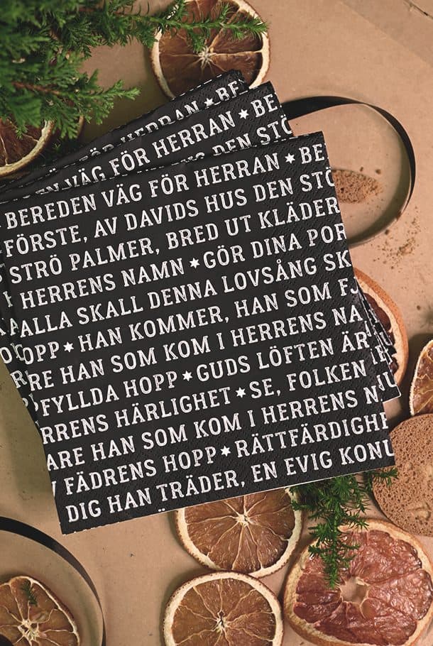 Grafisk servett i svart och vitt: Bereden väg för Herran