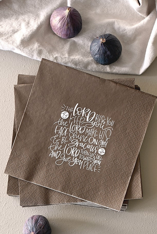 Höstbrun servett: The Lord bless you