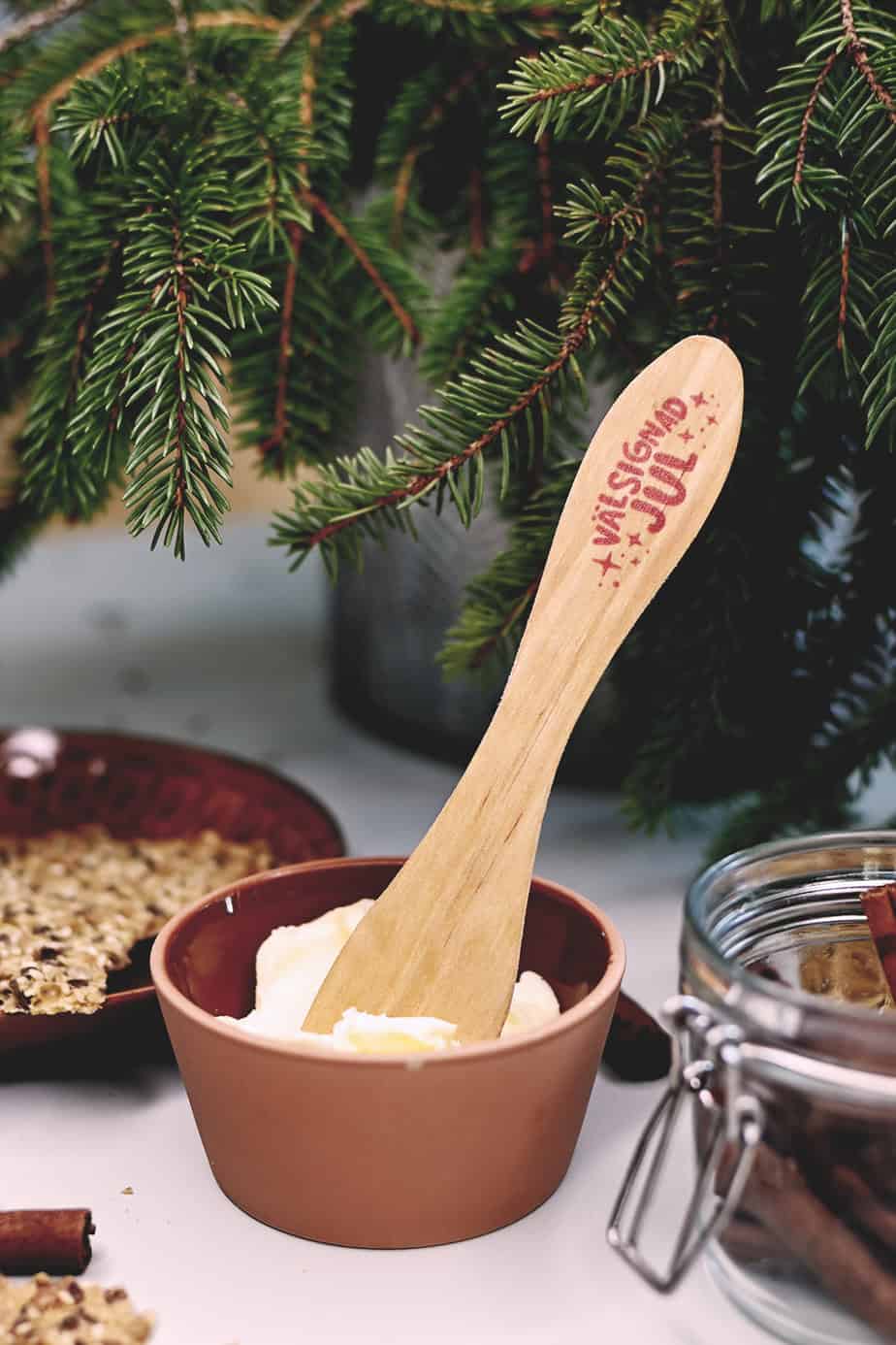 Smörkniv med rött tryck: Välsignad jul