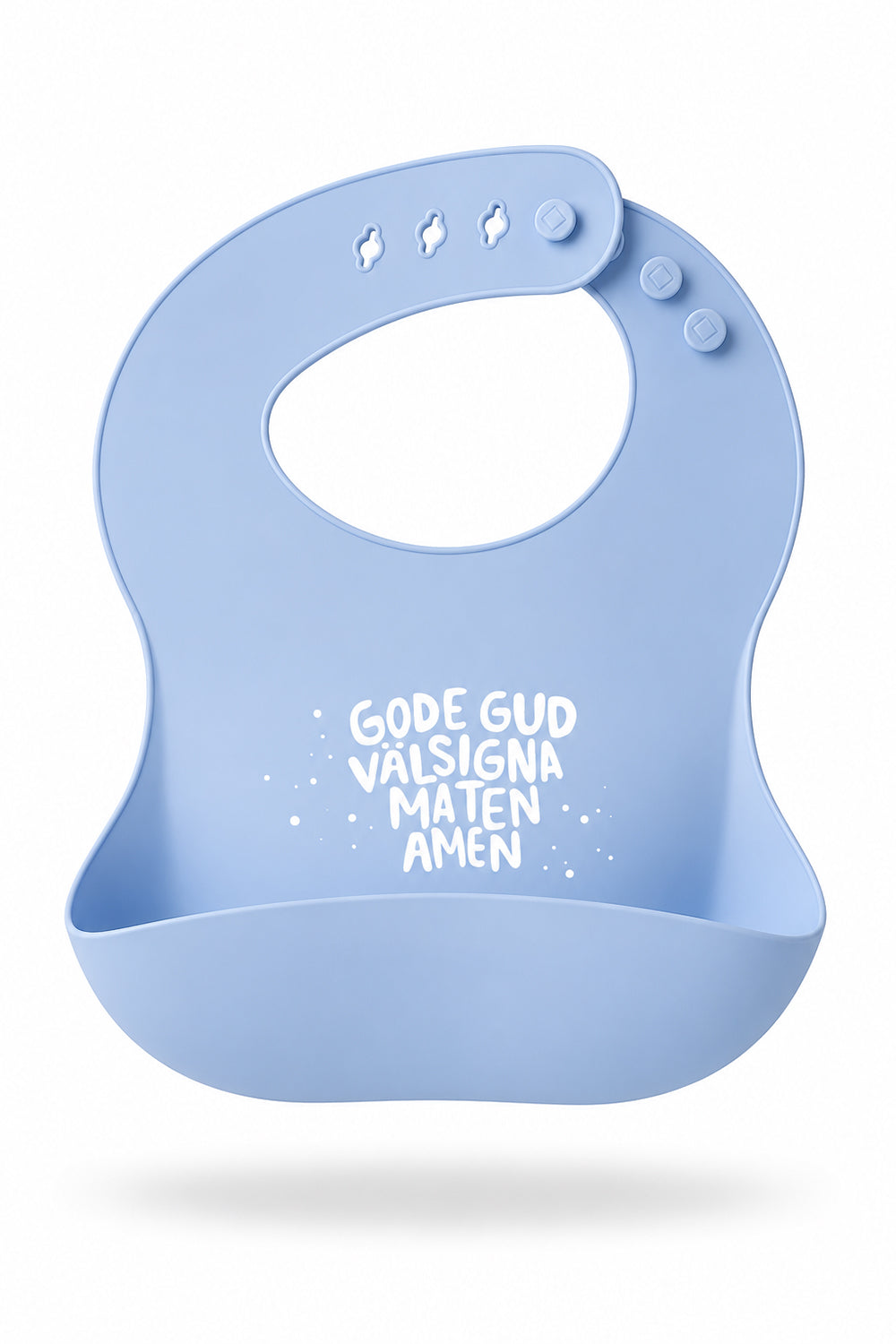 Haklapp i blått: Gode Gud välsigna maten, amen