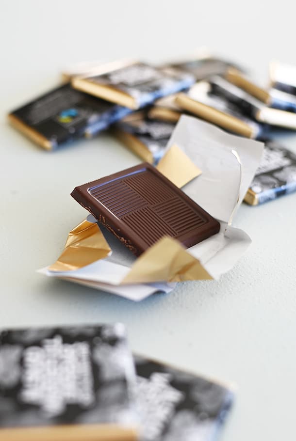 10-pack! Schysst producerad mörk chokladruta: Älskad, värdefull, dyrbar
