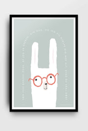 Poster på danska med lama: Vær ikke bange!
