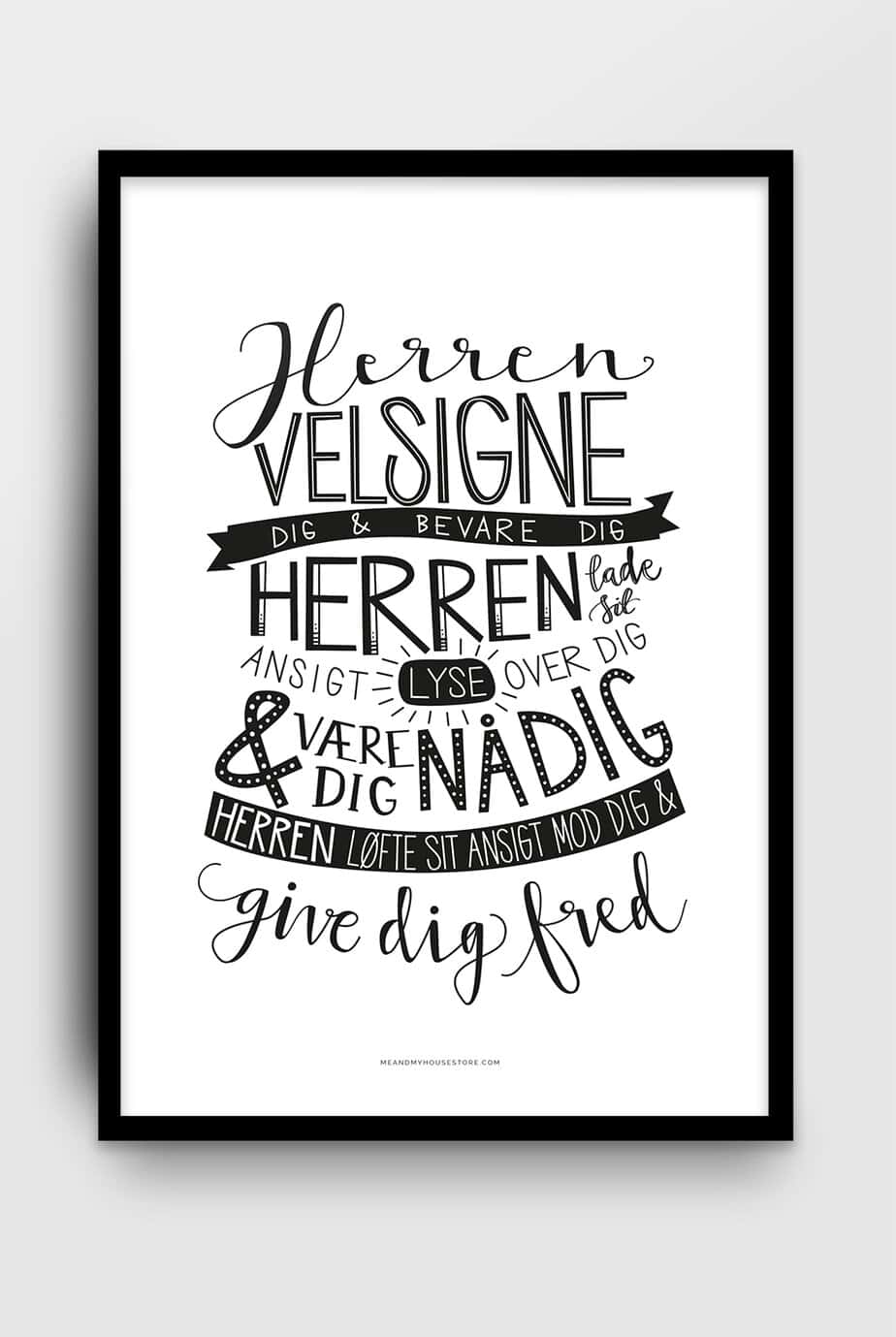 Poster på danska: Herren velsigne dig og bevare dig
