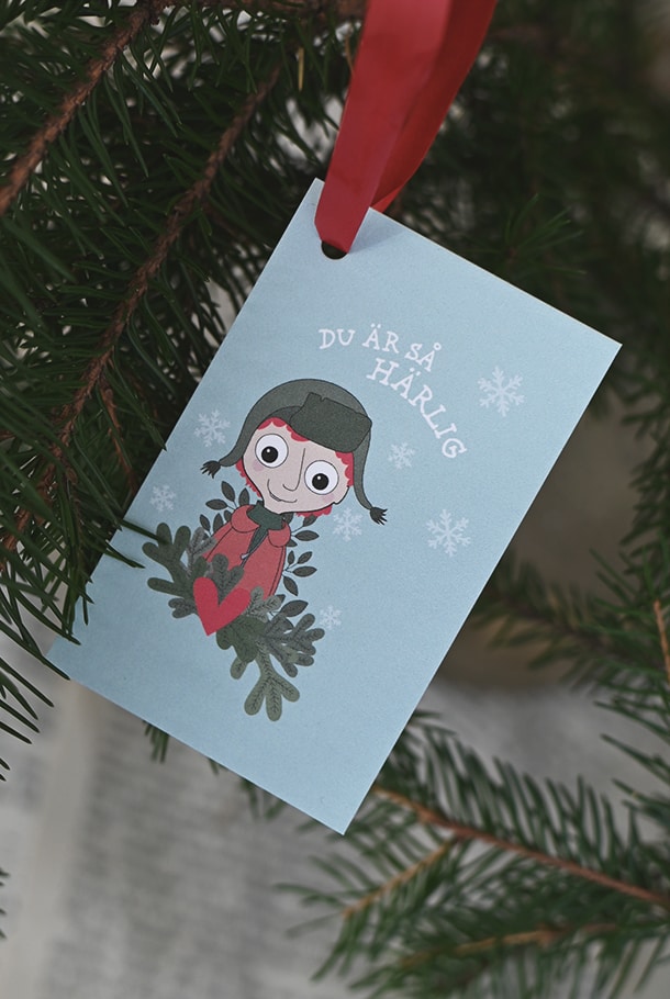 10-pack! Juletikett med barnmotiv: Du är så härlig