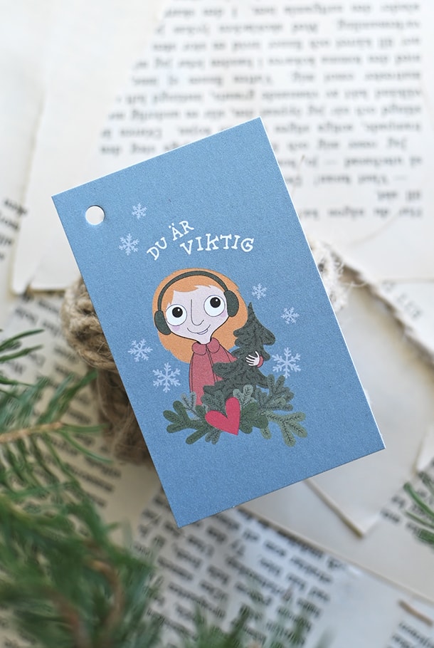 10-pack! Juletikett med barnmotiv: Du är viktig