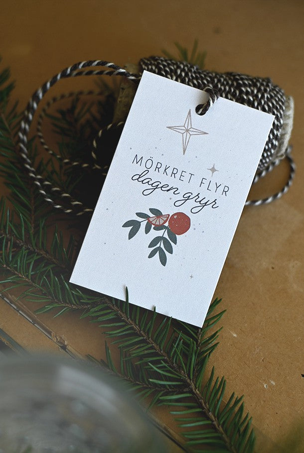10-pack! Juletikett: Mörkret flyr, dagen gryr