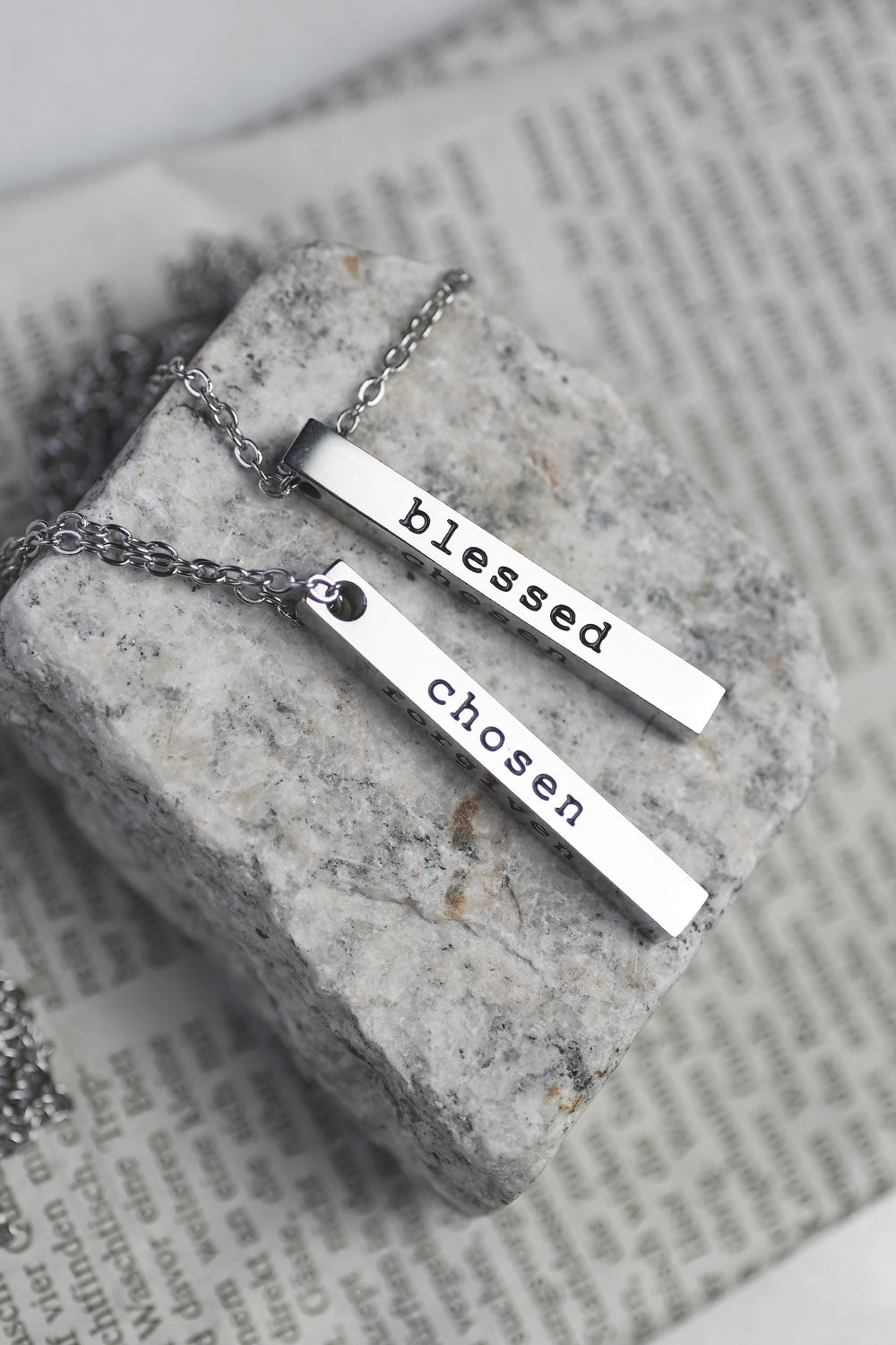 Halsband med stav: Forgiven, redeemed, chosen, blessed