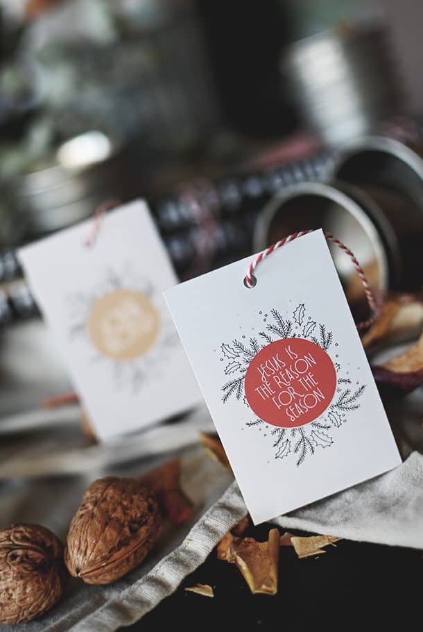 10-pack! Juletikett: Joy to the World och Jesus is the reason for the season