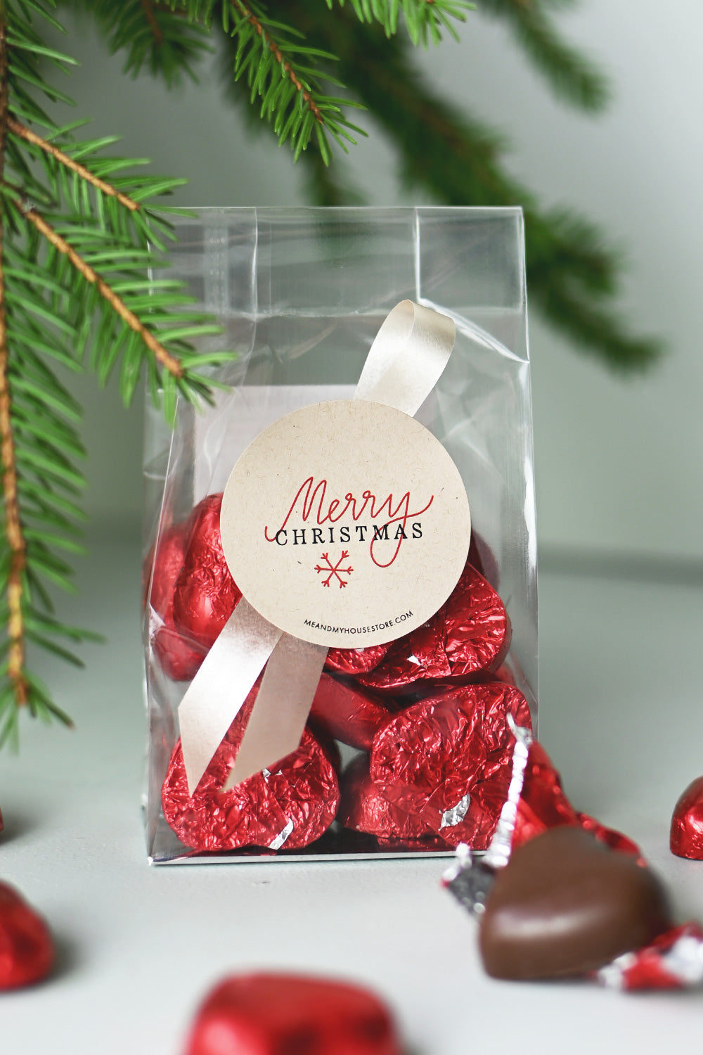 Röda hasselnötshjärtan: Merry Christmas