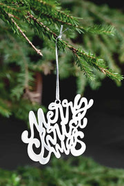 Julhänge i rostfritt stål: Merry Christmas