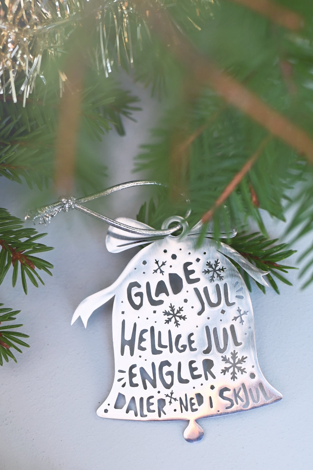 Julhänge med norsk text: Glade jul