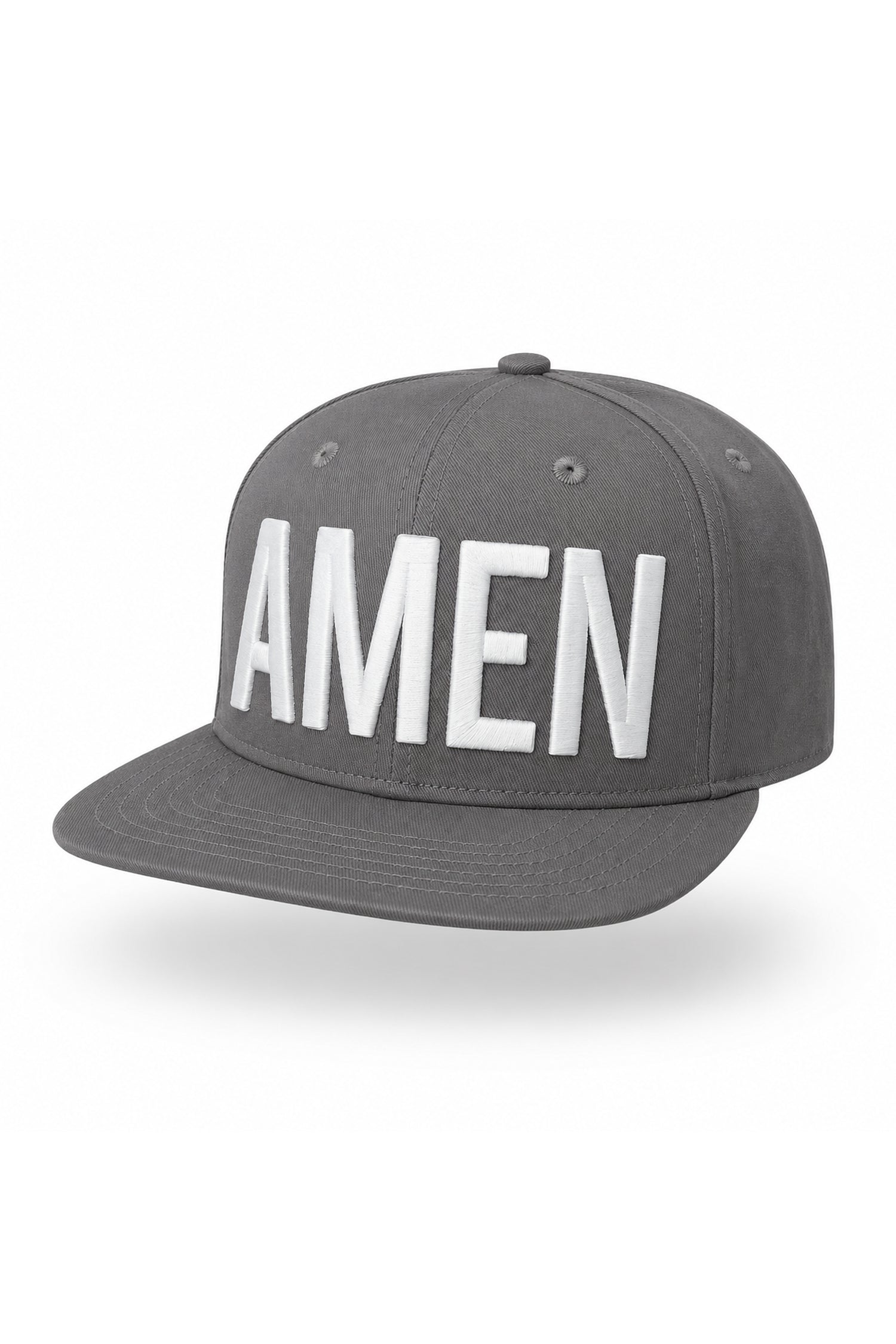 Grå keps med platt skärm: Amen
