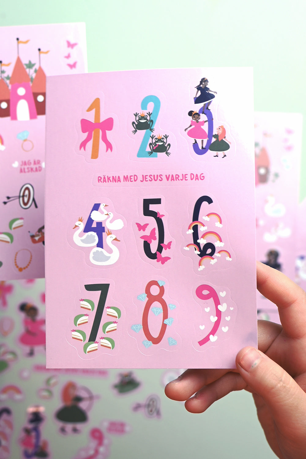 Klistermärkesark med prinsesstema: Räkna med Jesus varje dag