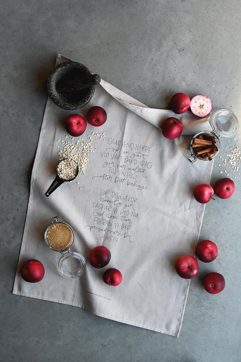 Kökshandduk: Glädjens Herre var en gäst