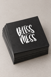 25-pack! Stort kvadratiskt kort: Bless this mess