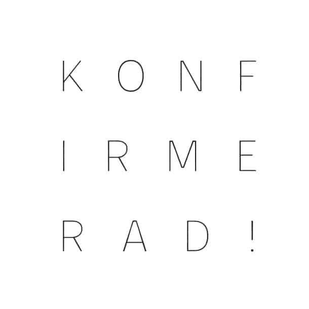 Kvadratiskt kort: Konfirmerad