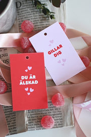 Etiketter i 10-pack: Gillar dig / Du är älskad