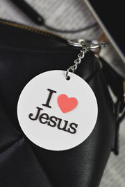 Nyckelring i silikon: I love Jesus