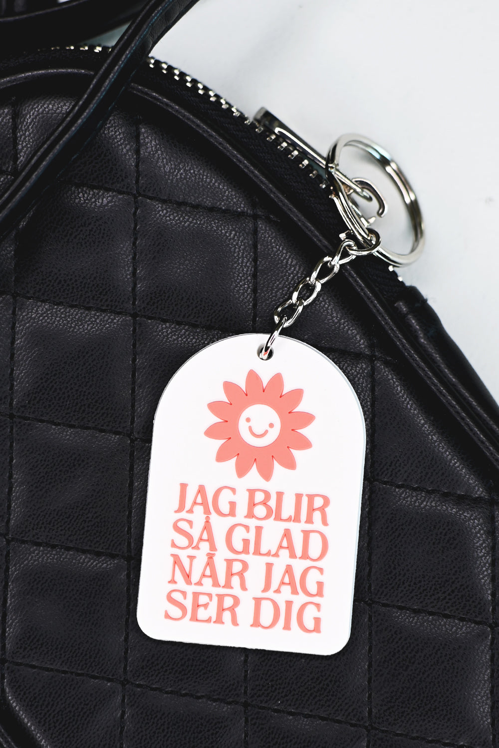 Nyckelring i silikon: Jag blir så glad när jag ser dig