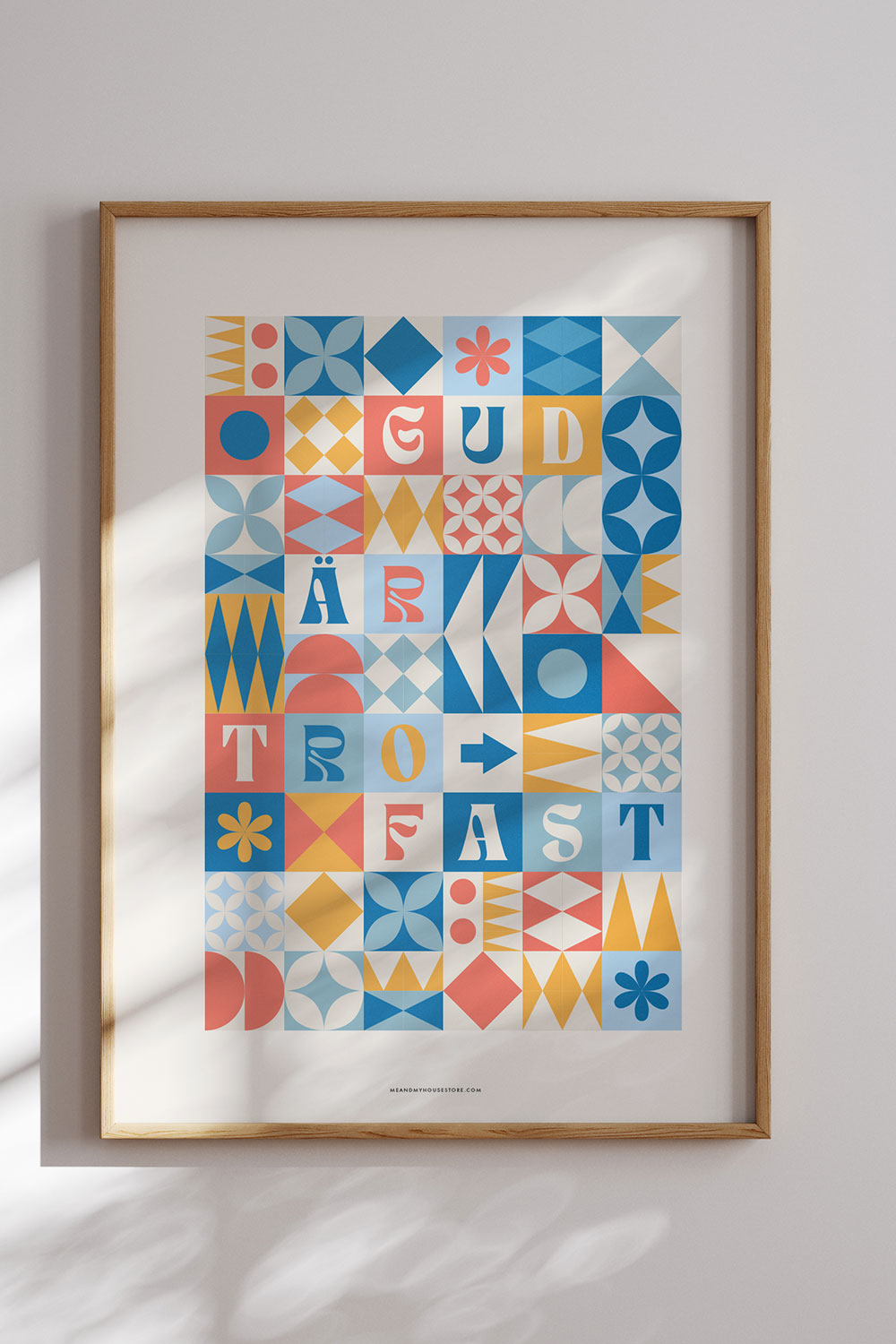 Färgglad poster: Gud är trofast