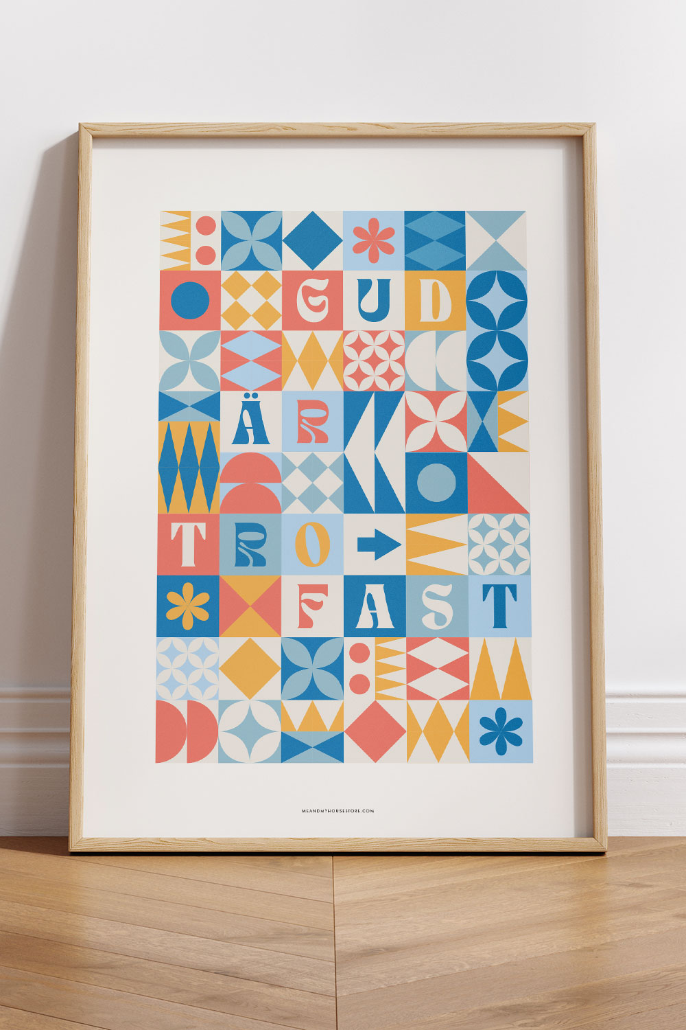 Färgglad poster: Gud är trofast