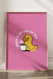 Färgglad poster: Jesus is my cup of tea