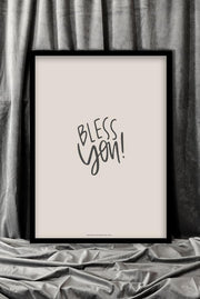 Poster i matt ton: Bless you!