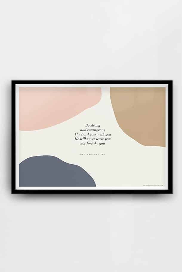 Poster med färgfält: Be strong and courageous