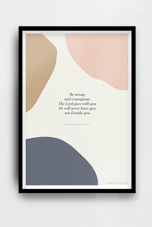 Poster med färgfält: Be strong and courageous