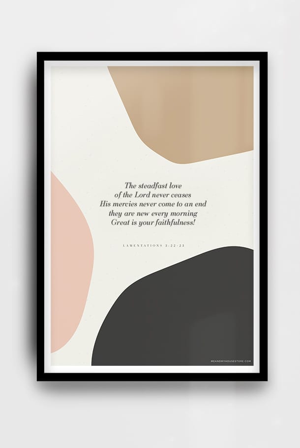 Poster med färgfält: The steadfast love of the Lord