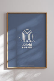 Poster med regnbåge: Aldrig ensam