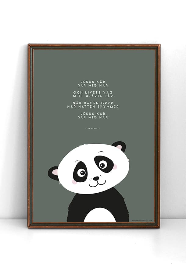 Poster med söt panda: Jesus kär