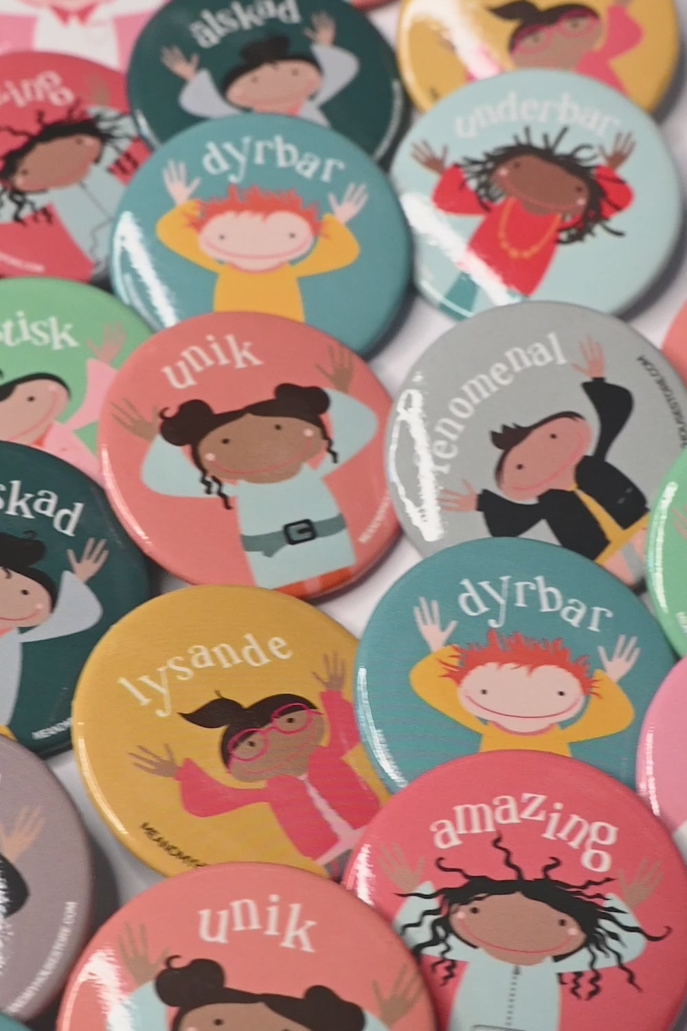 Load video: Pin badges in a big pack: Loved little kid!