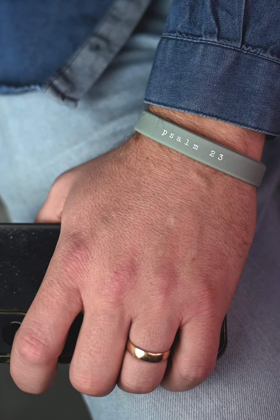 Silikonarmband i grönt: Psalm 23