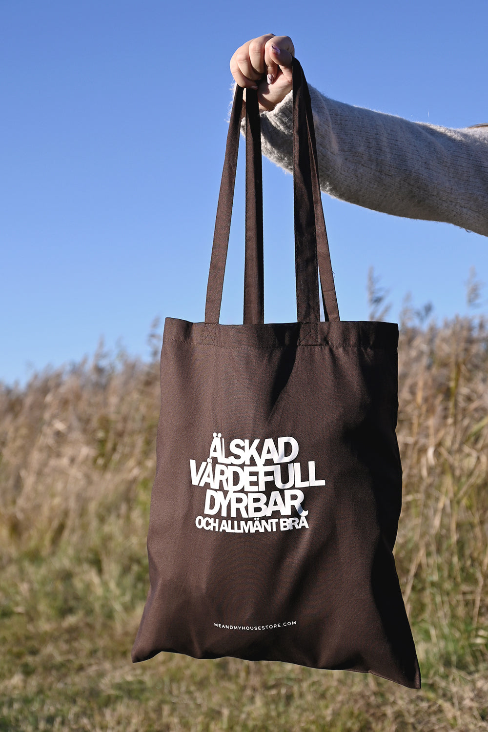 Tygkasse i brunt: Älskad, värdefull, dyrbar. Och allmänt bra.