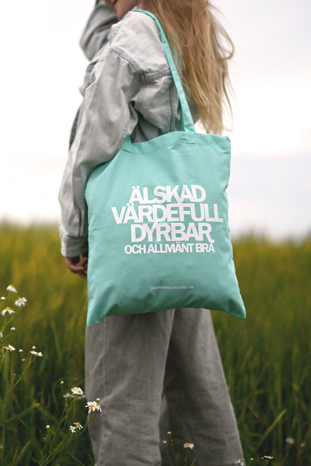 Tygkasse i mint: Älskad, värdefull, dyrbar. Och allmänt bra.