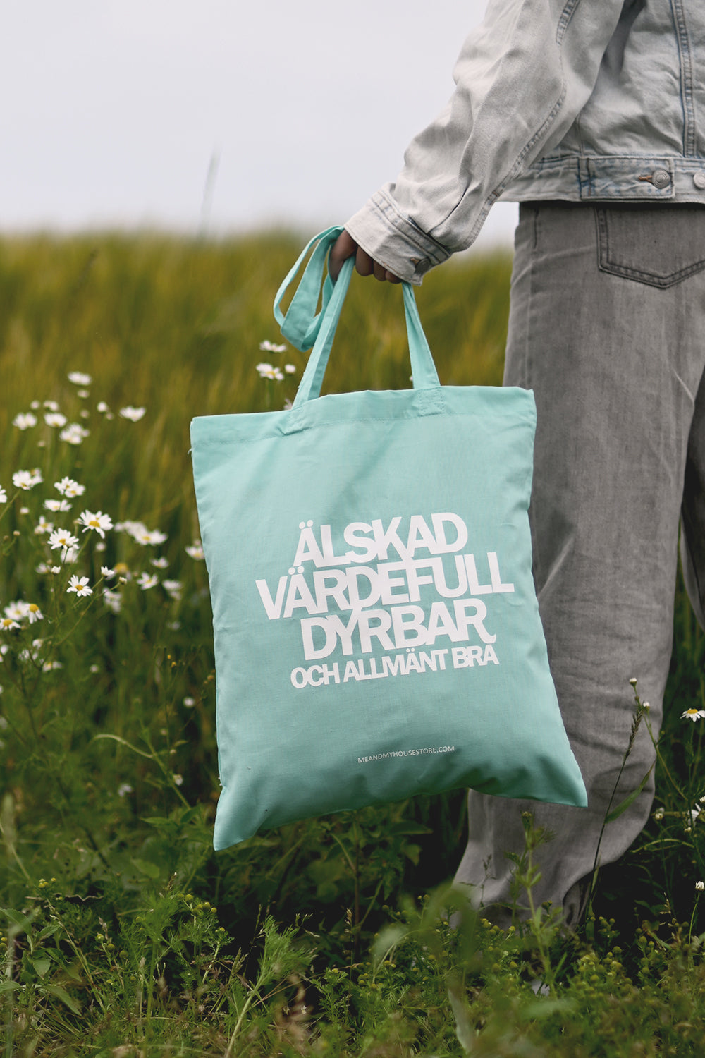 Tygkasse i mint: Älskad, värdefull, dyrbar. Och allmänt bra.