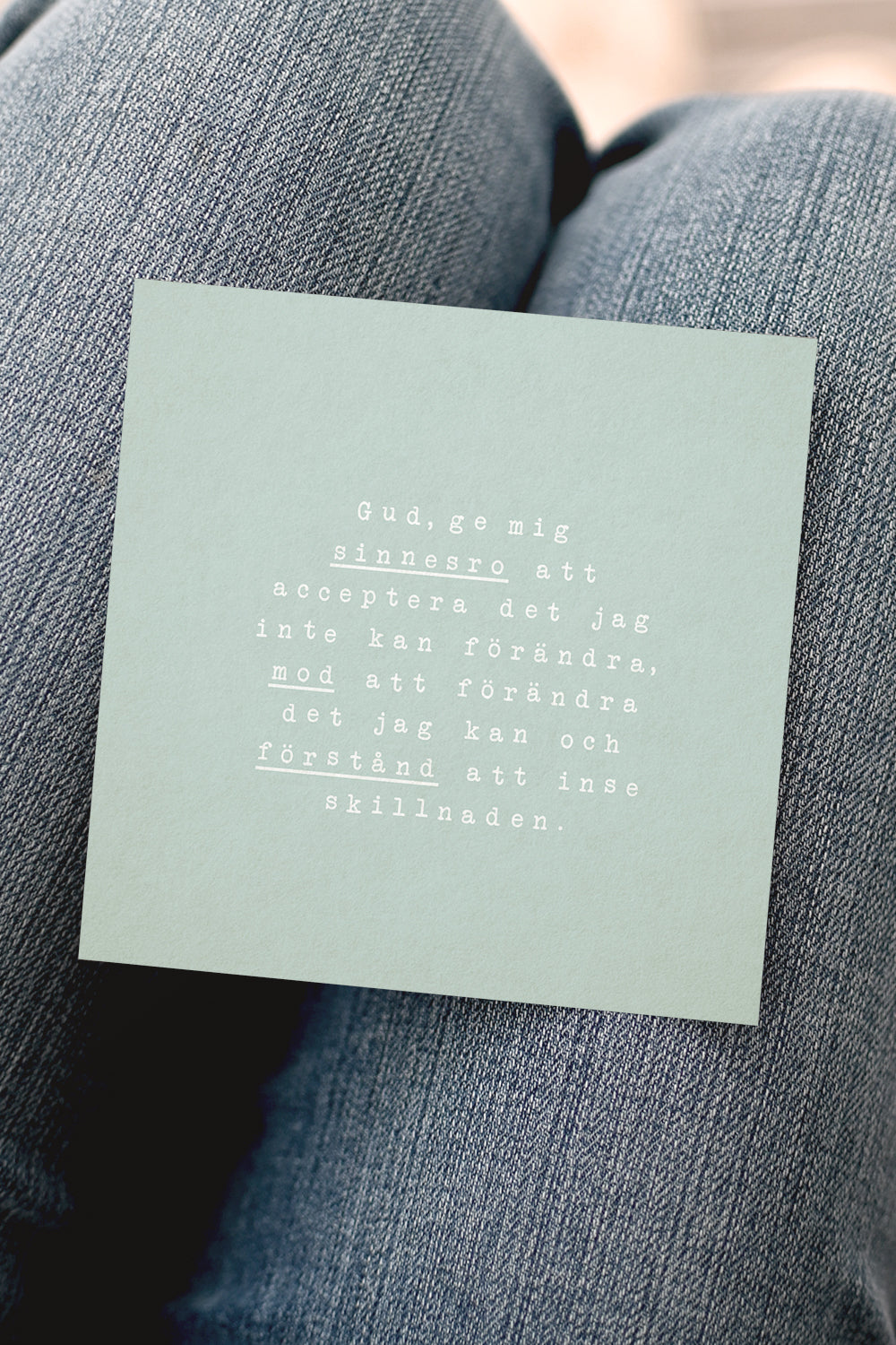 Kvadratiskt kort: Gud, ge mig sinnesro