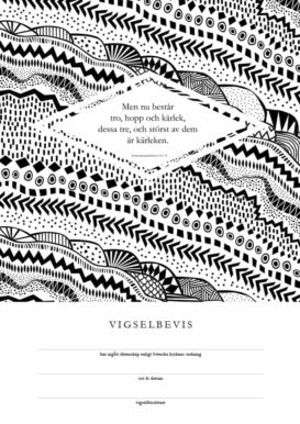 Vigselbevis: Men nu består tro, hopp, kärlek – mönstrad - Me & My House Store