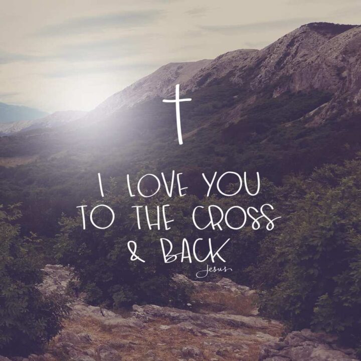 Small square postcard: I love you to the cross and back - Me & My House Store