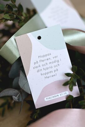 Små etiketter i 4-pack: Hoppas på Herren, var stark och modig